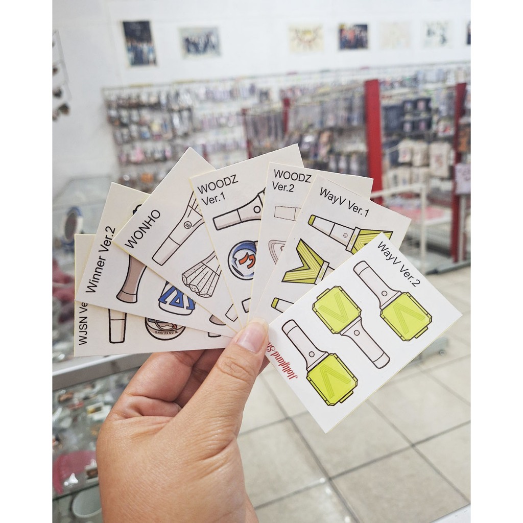 Sticker Lembaran Lightstick KPOP (5 lembar) Unofficial WayV Winner Woodz Zerobaseone Yena dan GROUP 