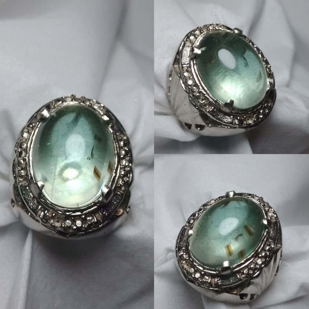 Batu cincin kinyang daun natural Rock crystal Cc56