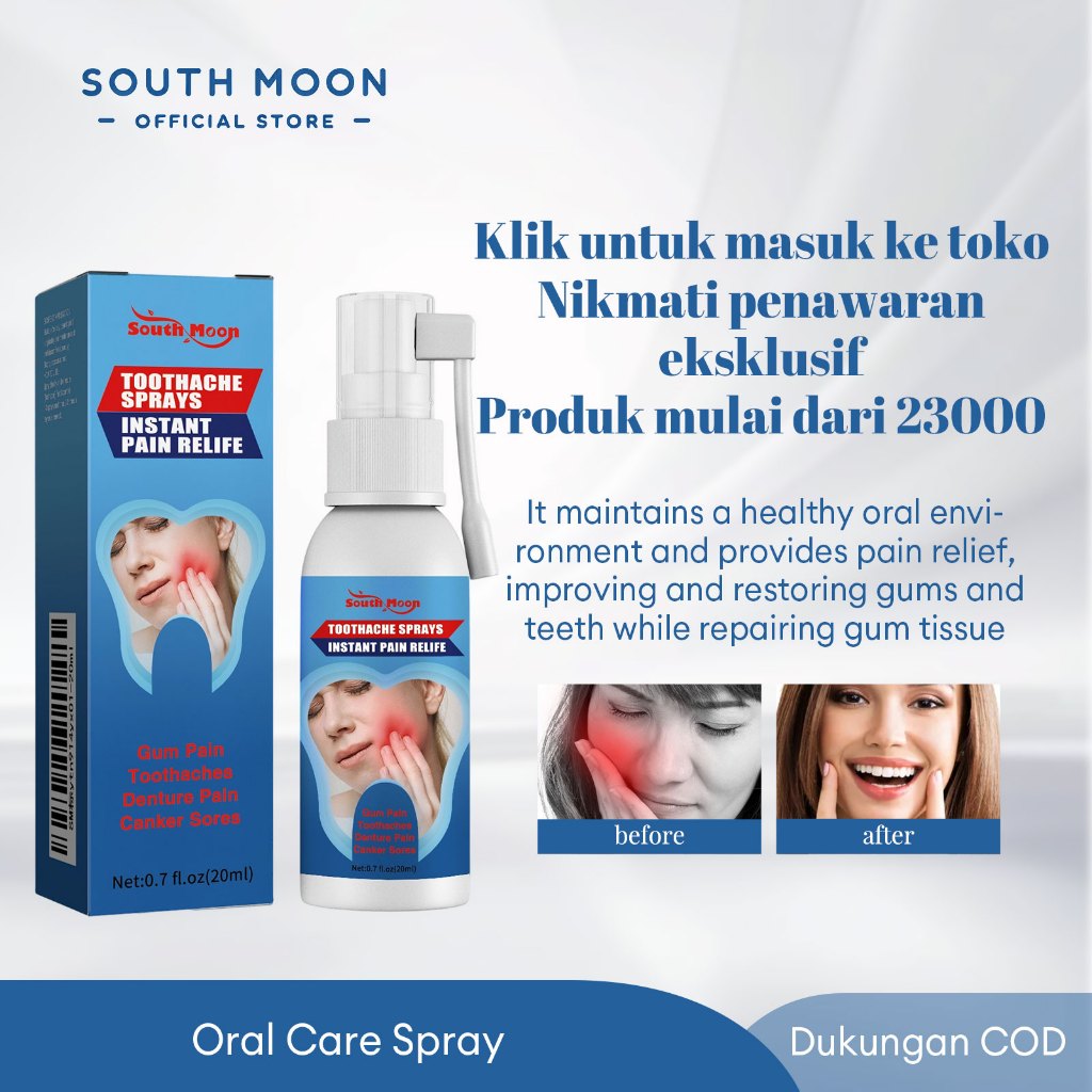 <Ready stock>South Moon toothache spray sakit gigi 20ml obat sakit gigi Obat Sakit Gigi Pembersih Gi