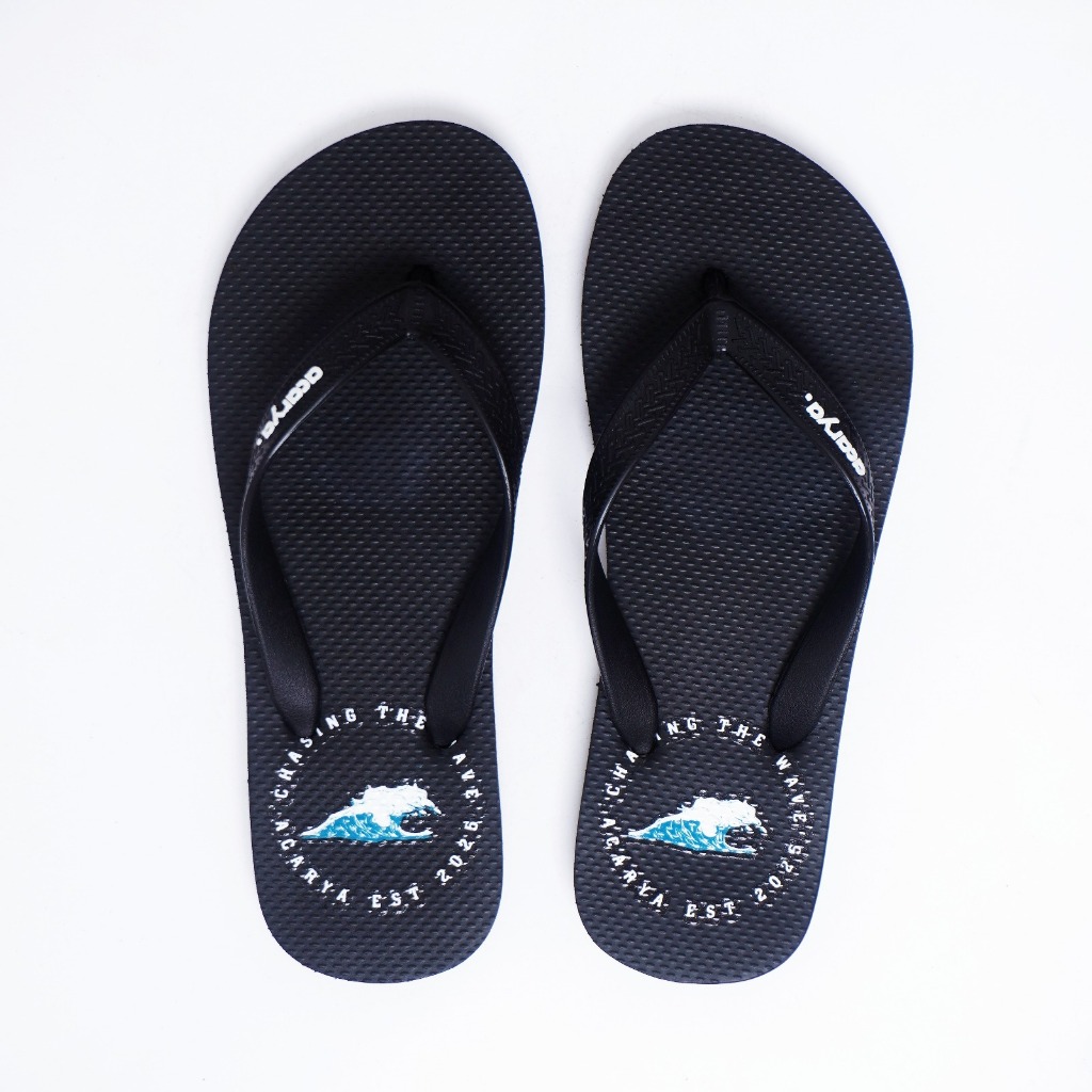 Sandal Jepit Pria Distro Cowok Kasual Karet Phylon Wave