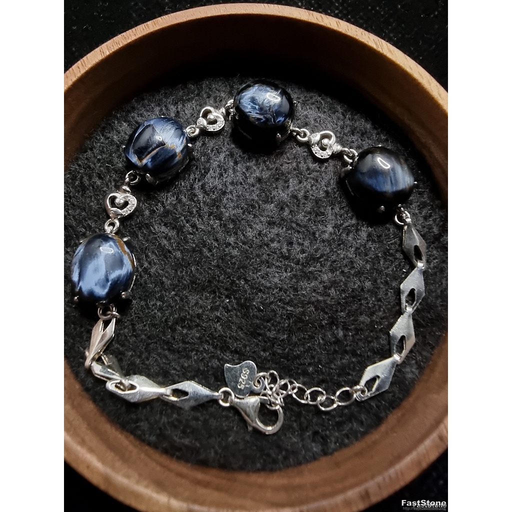 Gelang Silver 925 Batu Pietersite Namibia Glory Stone HQ 11mm F423