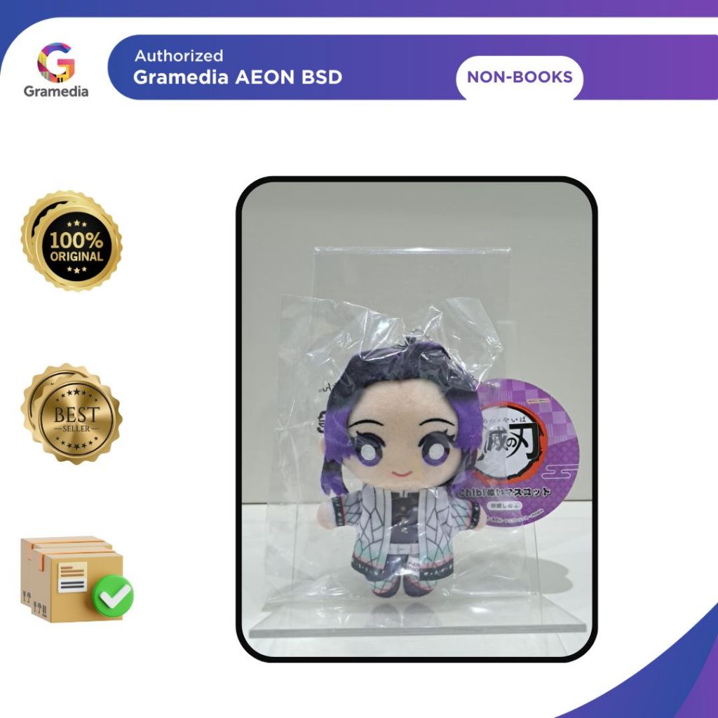 BANDAI CHIBI PLUSH MASCOT_DEMON SLAYER_SHINOBU KOCHO - GRAMEDIA AEON MALL BSD