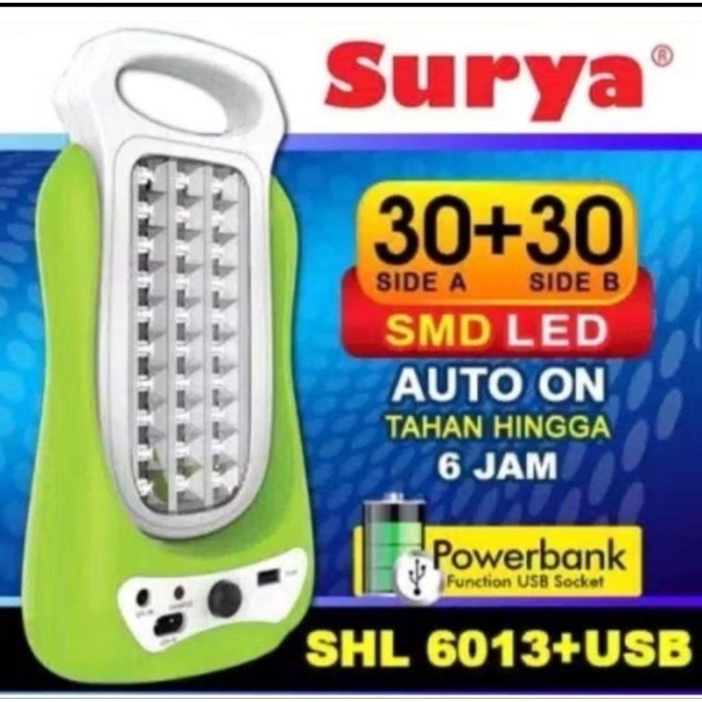 Lampu emergency Surya SHL 6013 dan USB