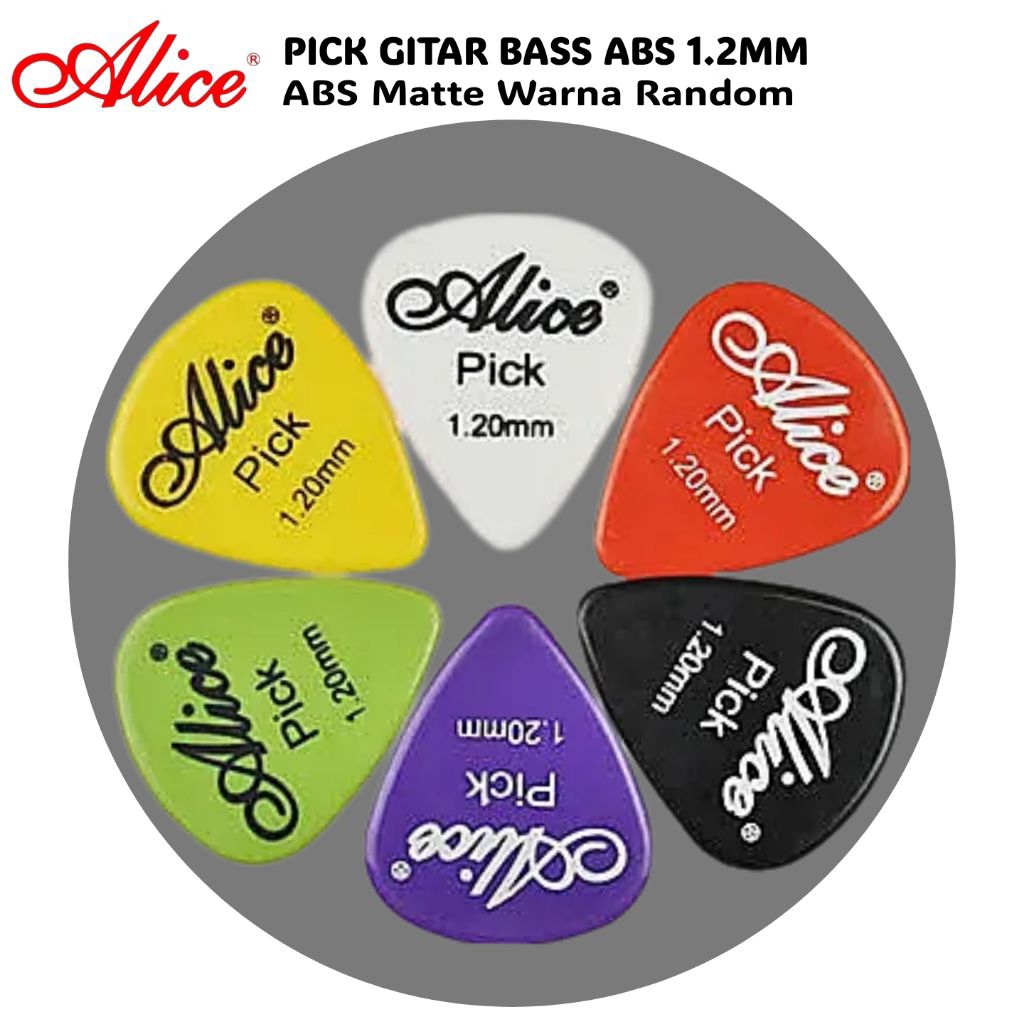 Pick Gitar Bass Ukulele Alice Ukuran 1,2mm