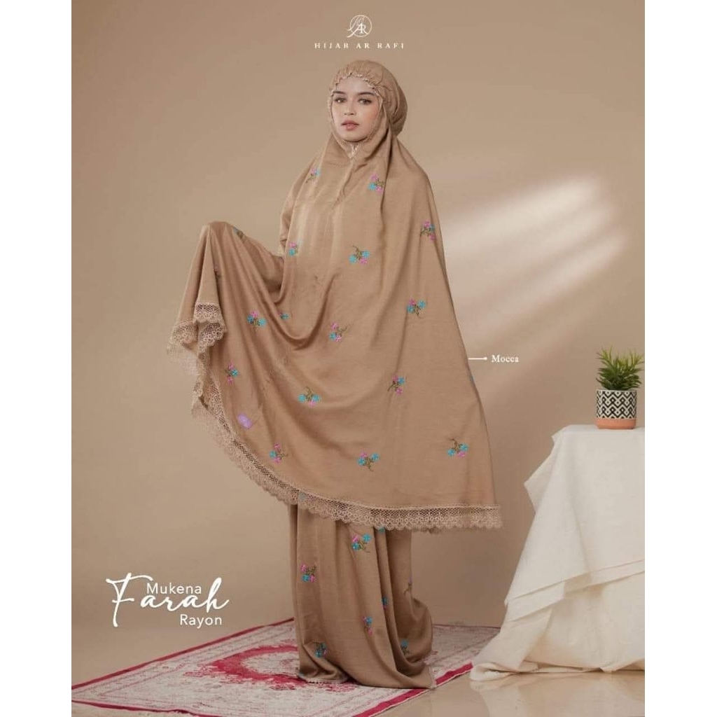 MUKENA FARAH jumbo variasi bordir bunga dan renda by Arrafi ori