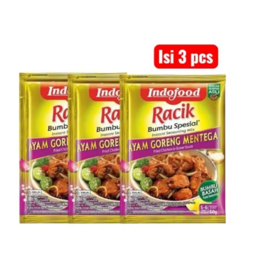 Indofood Bumbu racik Basah ayam goreng mentega 50g X3 pcs