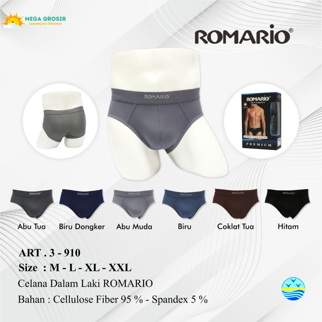 [ISI 3] CD Pria ROMARIO 3910 ; Boxer Romario 4910 Karet Boxer Bahan Katun Premium