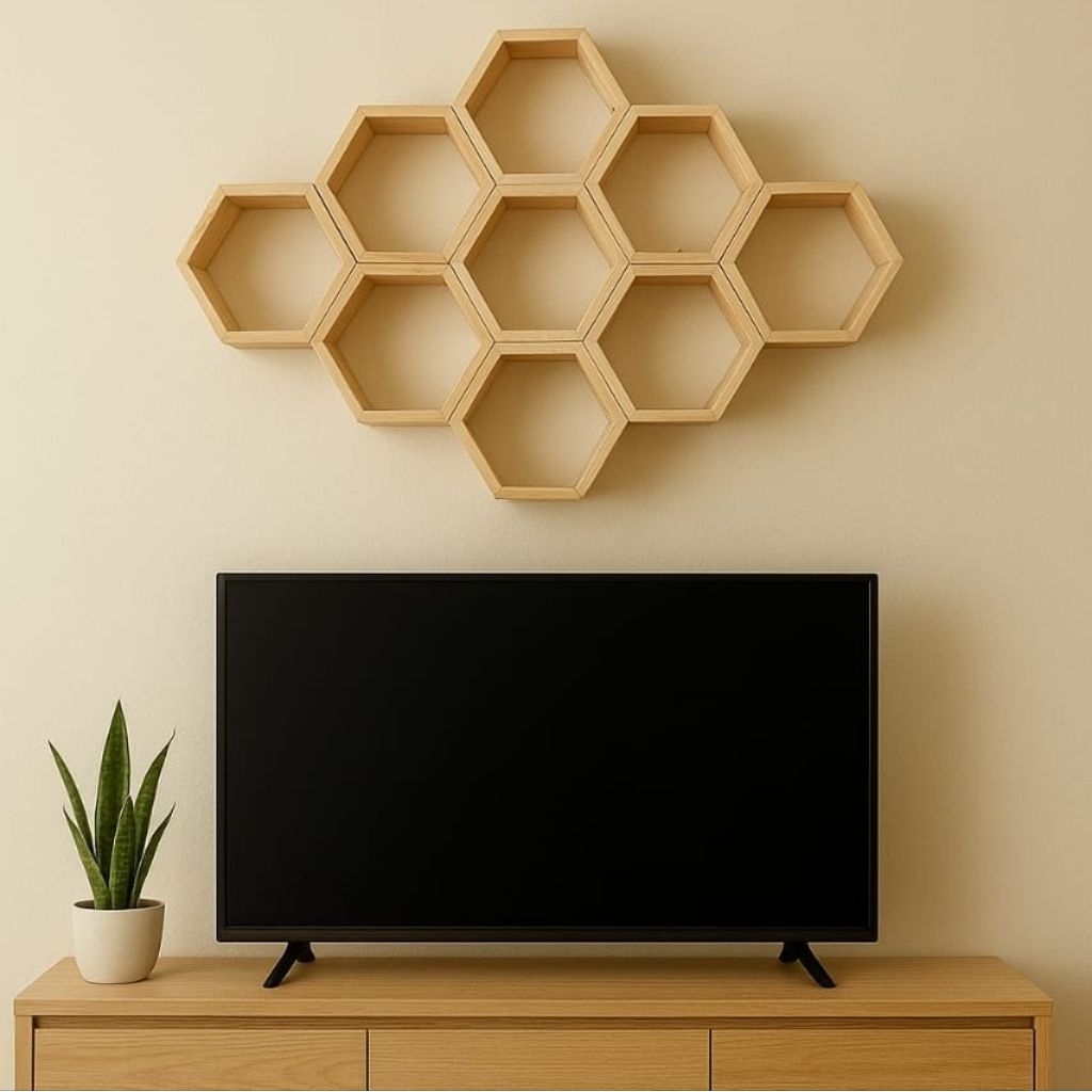 Rak dinding hexagonal Rak dinding ambalan Hiasan dinding hexagonal Hiasan dinding ambalan Rak dindin