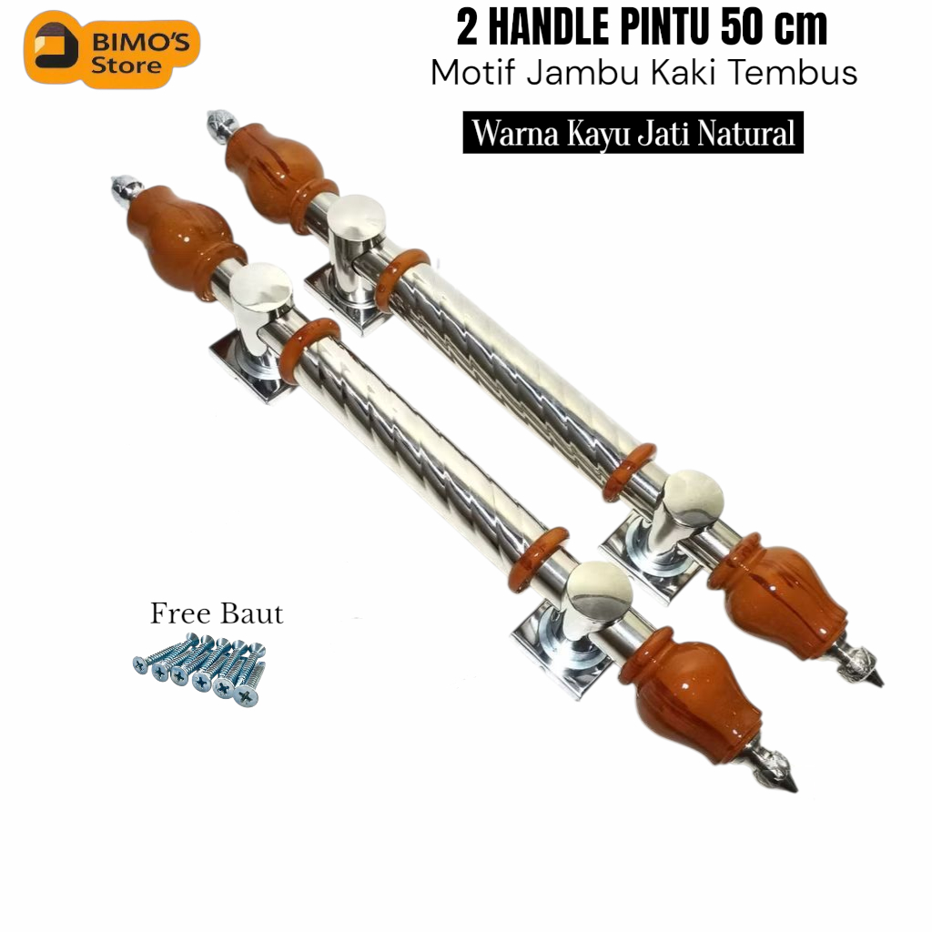 Handle Pintu Rumah 50cm 2pcs Motif Variasai Kayu Gagang Pintu Tarikan Pintu