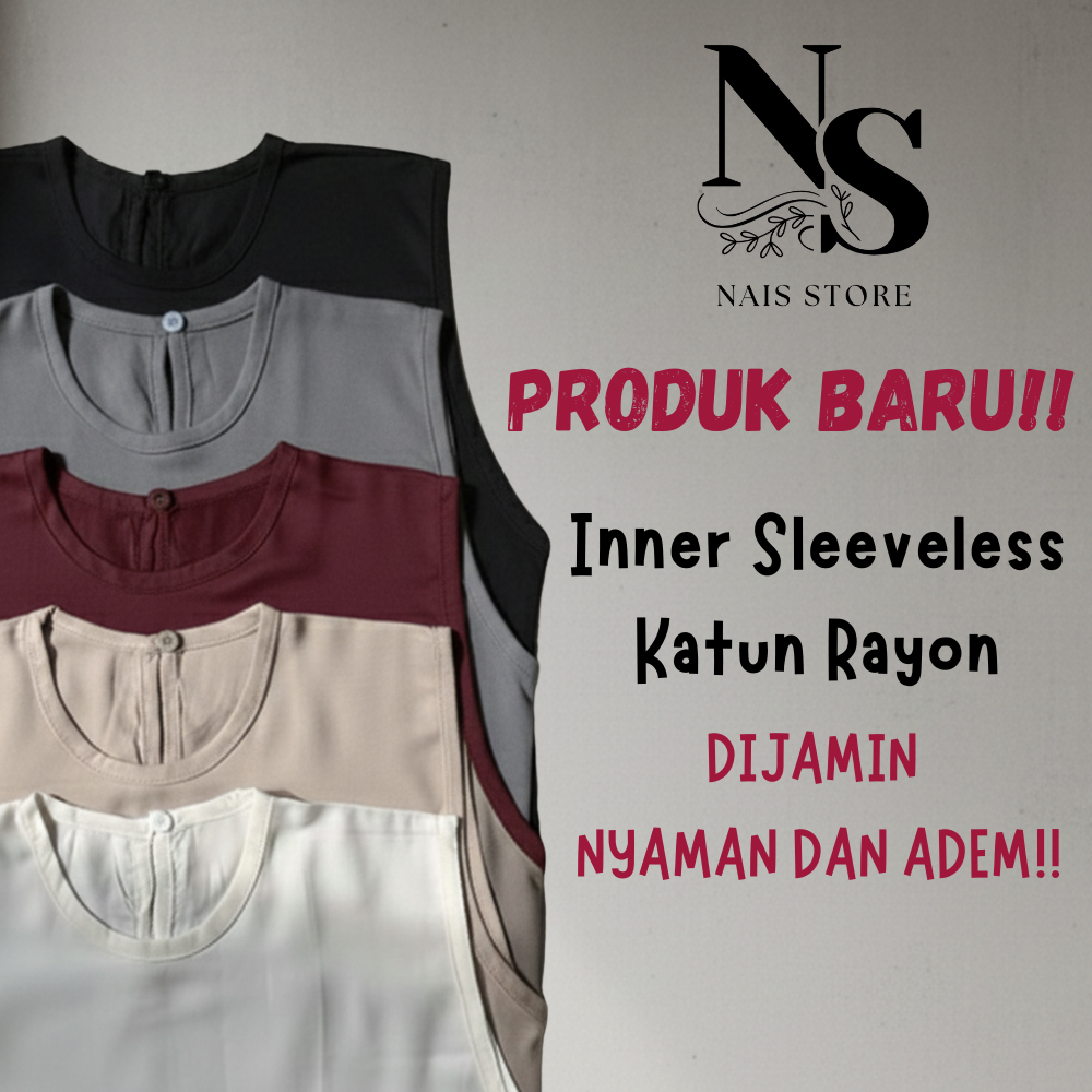 Inner Katun Rayon Tanpa Lengan Sleeveless Manset Buntung Wanita Dalaman Blazer Adem Tanktop Wanita