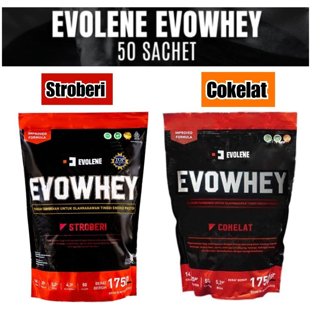 EVOLENE Evowhey Ptotein Cokelat 50Lbs 1750gr -  Bungkus Suplemen Isolate Susu Penambah Berat Badan