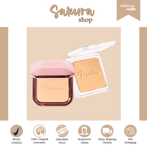 REVELINE Brightening Two Way Cake: Ivory, Natural, Tropical 14gr | Makeup Bedak Padat TWC