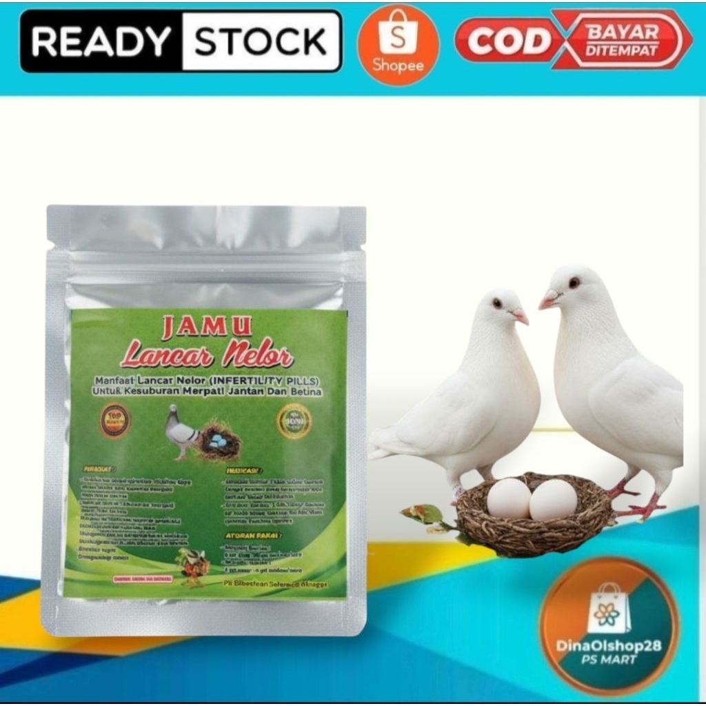 Jamu Merpati Betina Lancar Nelor Pil Obat Macet Telur Suplemen Kesuburan Angkrem Produksi Telur