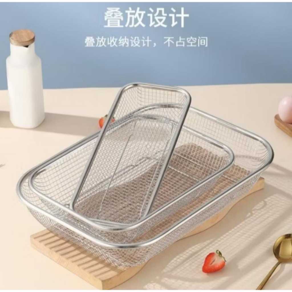 Peniris Gorengan / Tirisan Segi Lubang Stainless / Saringan Segi Stainlees / Tirisan Minyak Goreng 2