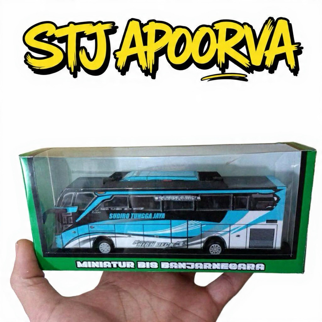Miniatur Bis STJ Biru Skala 1 : 64 ( Seukuran Hot Wheels )