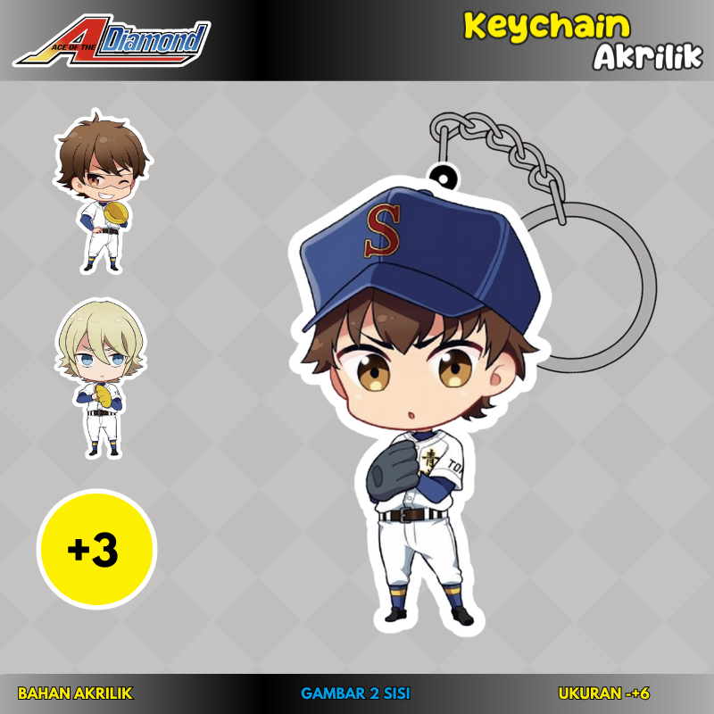 [Ace of Diaomont act] Gantungan kunci & strap hp full akrilik karakter Eijun Sawamura anime Ace of D