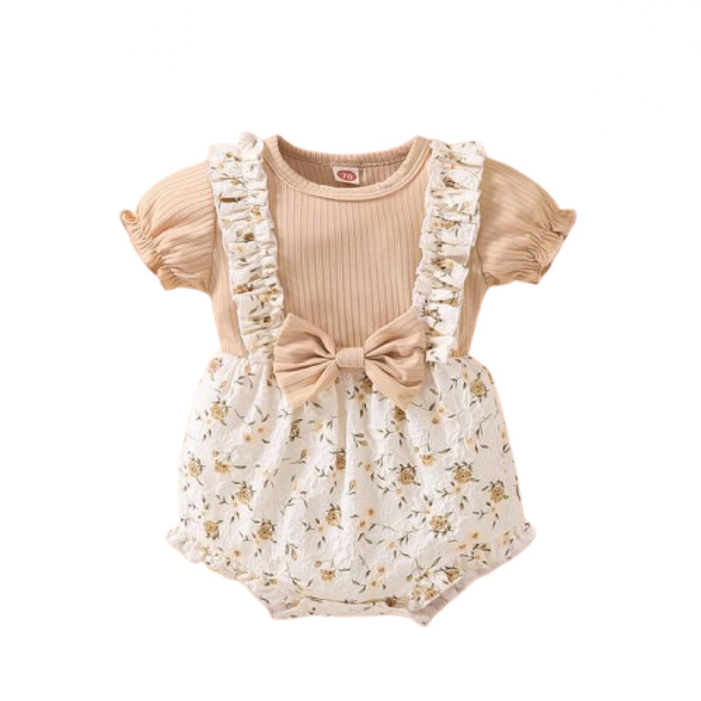 (Pl) Baju Bayi Romper Import / Baju Bayi Perempuan usia 3-6m Sage Green
