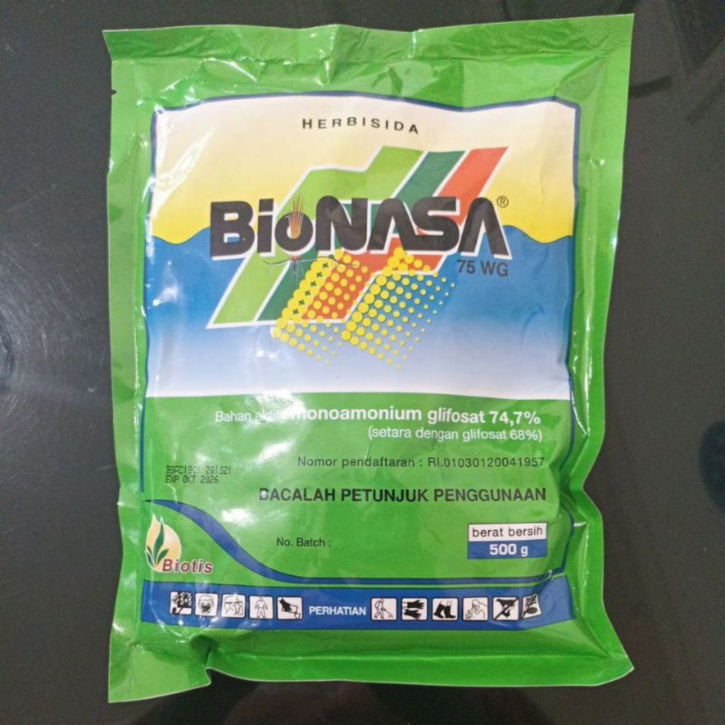 Herbisida Bionasa 75wg Jam Bahan Aktif Monoamonium Glisofat 74,7%