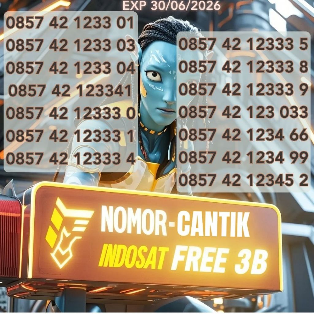 Nomor Cantik Indosat Seri 0857 42 1233 XX Bonus 3GB (DIY,JatengJatim, Bali& NTT) Harga 50ribu