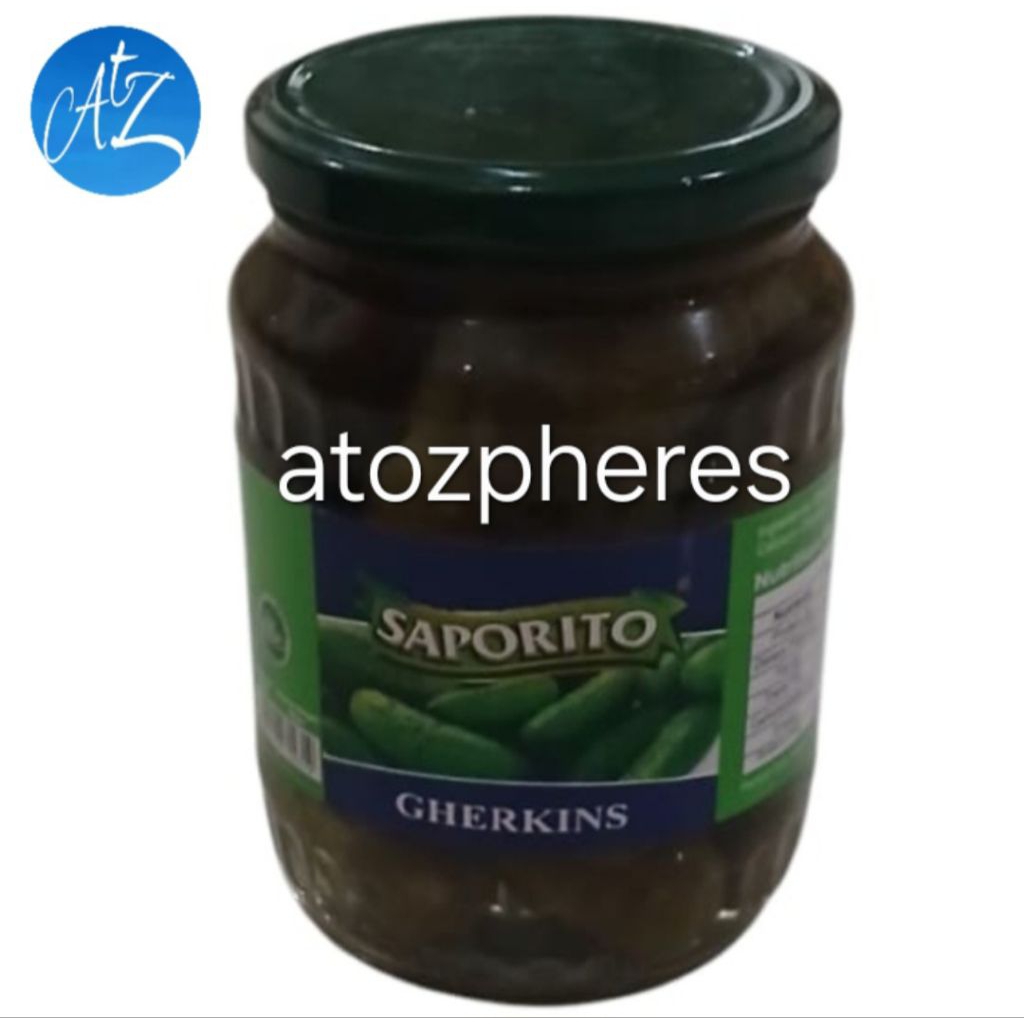 Mentimun dalam larutan garam halal SAPORITO GHERKINS 670g