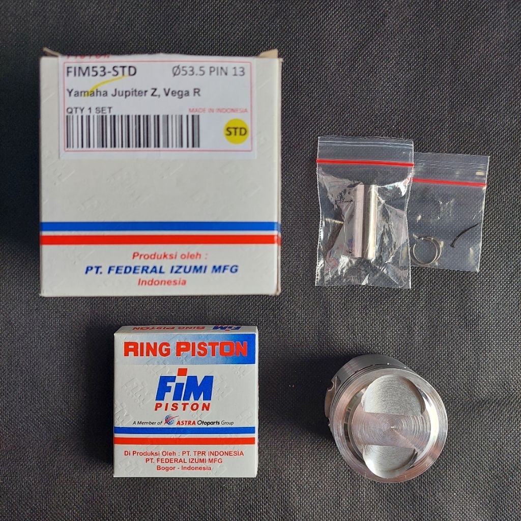 Piston Kit Ring Seher Fim53/56 Custom. PNP Beat Karbu KVY Beat FI Scopy FI Stater Kasar KZl Vario Ka