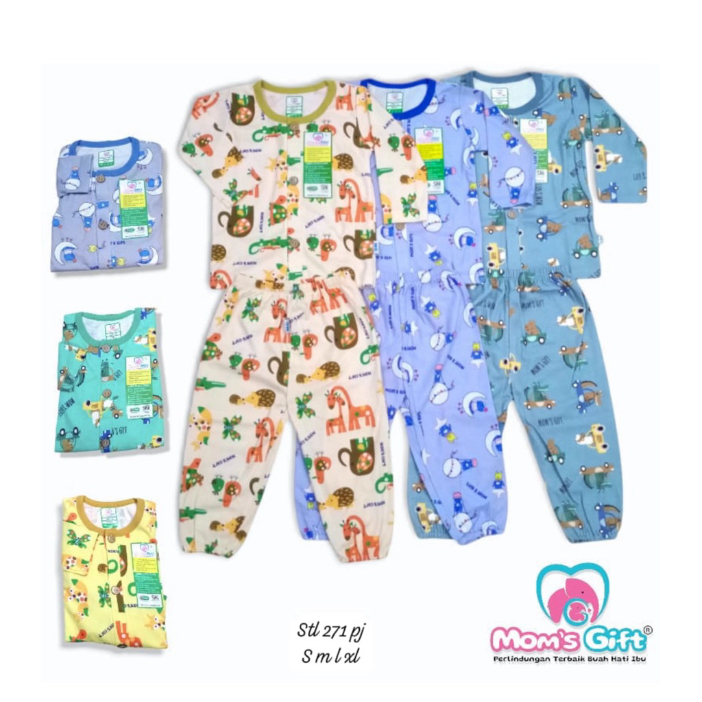 Moms Gift Setelan Piyama Kancing Celana Panjang