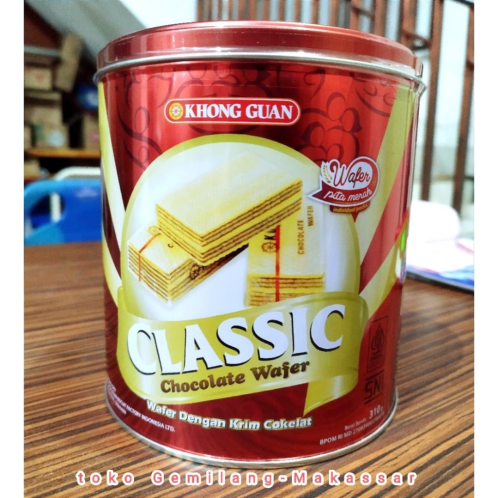 Khong Guan Classic Chocolate Wafer Kaleng 310 gram