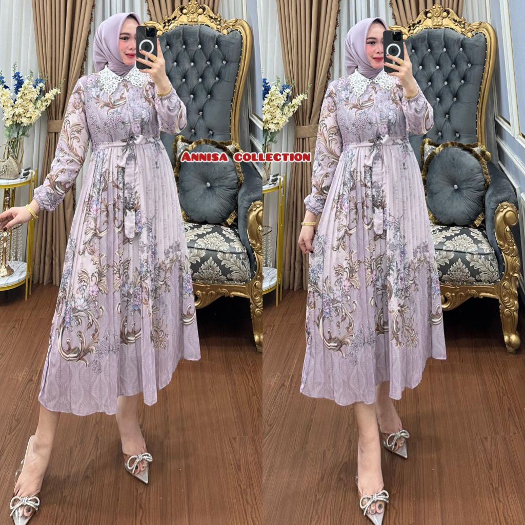 MIDI DRESS CERUTY BABYDOL FULL FURING/MIDI DRESS CERUTY BABYDOLL MODEL MOTIF BUNGA/MIDI MODEL KERA/M