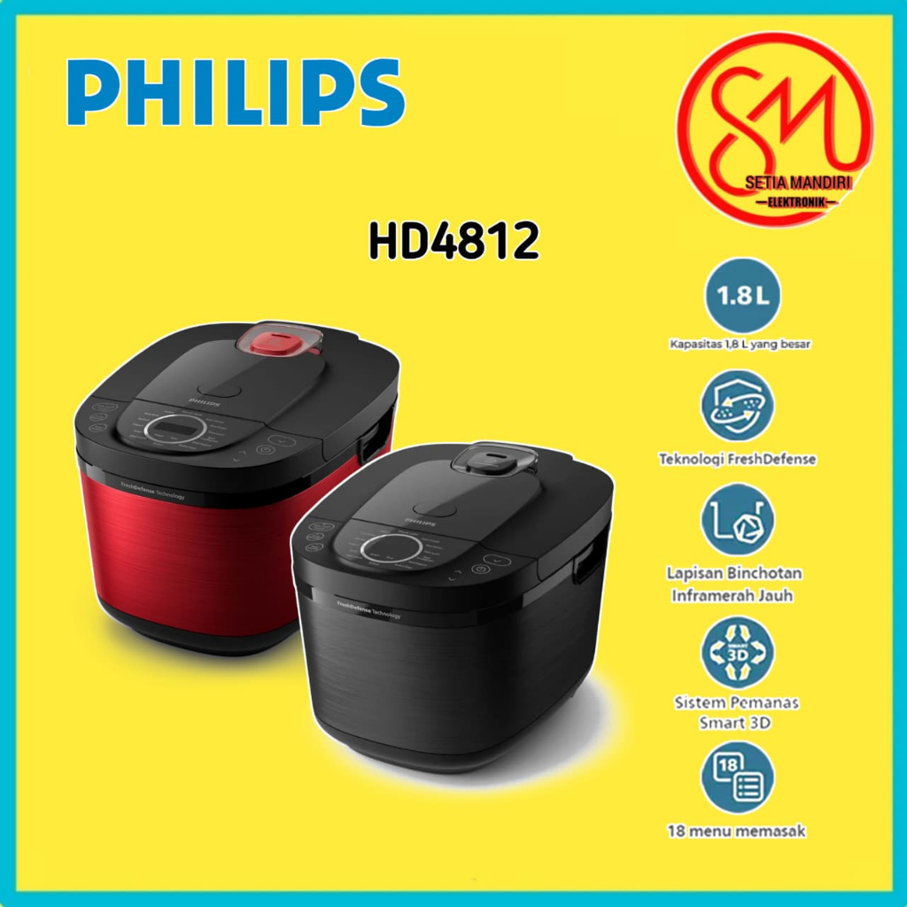 Philips Digital Rice Cooker Magicom 1.8 L - 3000 Digital Series HD4812 / 30 / 31 - 18 Menu Masak