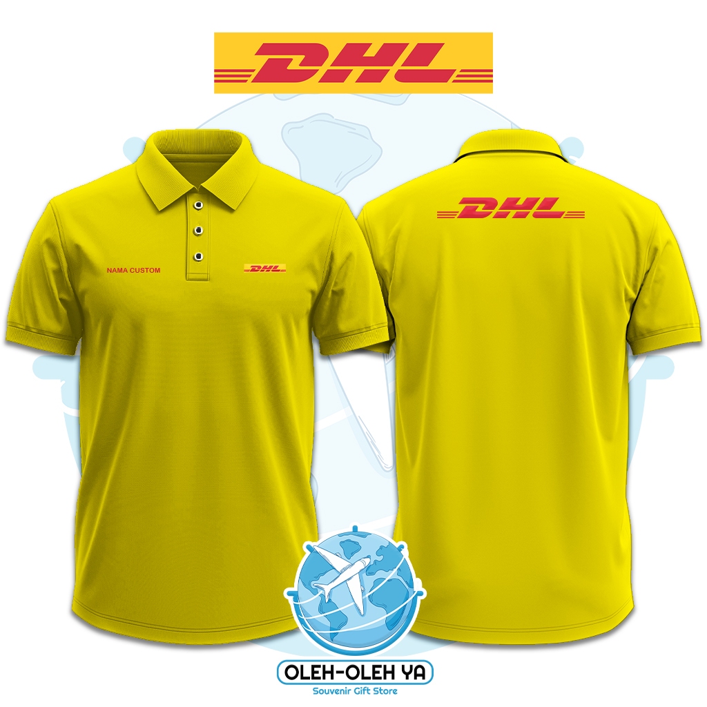 Oleh Oleh Ya Kaos Kerah Wangki Polo Shirt Kaos Kerja Wangki - DHL Logistik - Sablon DTF Bordir O2Y-W