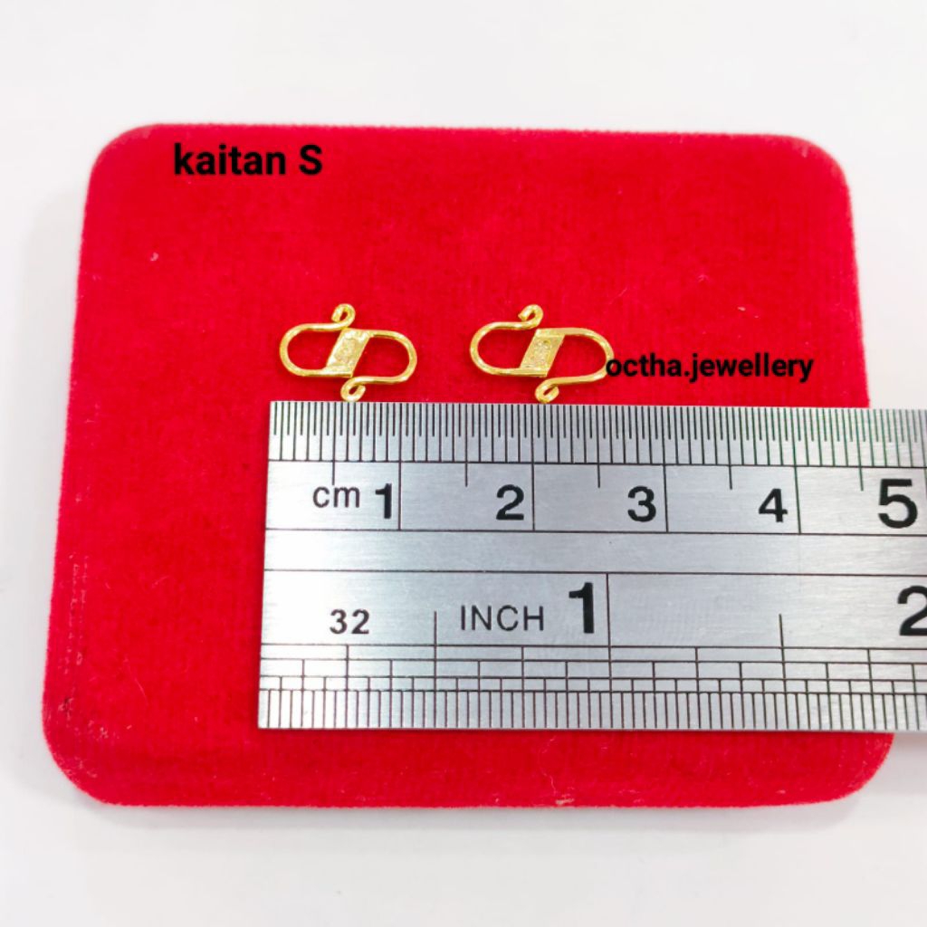 kaitan S/Kokot Perak Asli 925 Lapis Emas