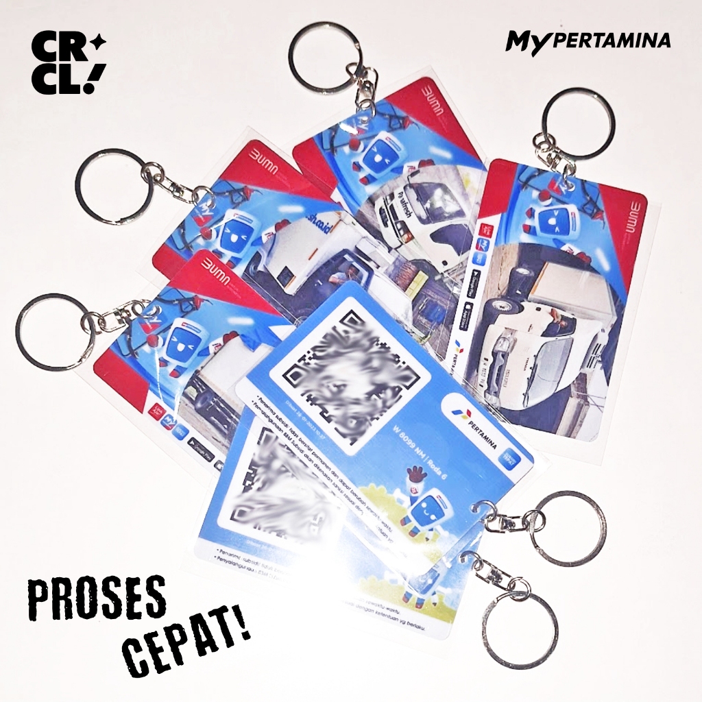 Gantungan Kunci ID Card PVC – MyPertamina / Custom – Kartu Nama Gantungan – Bahan PVC Tebal