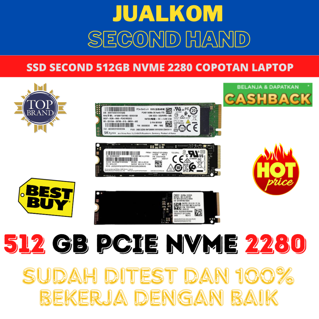 SSD SECOND SSD BEKAS SSD NVME 512GB COPOTAN