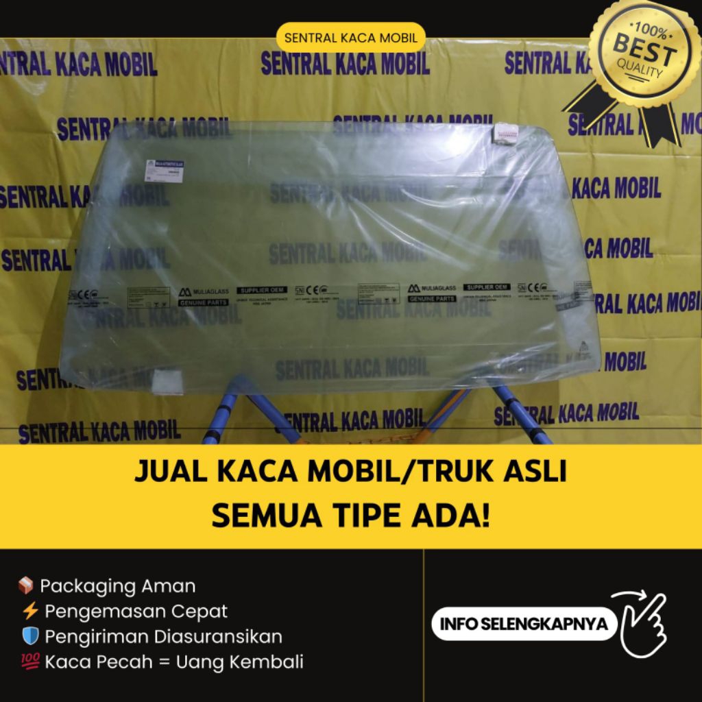Kaca Depan Mobil Kijang Kapsul Lem/Karet SNI- Diasuransikan