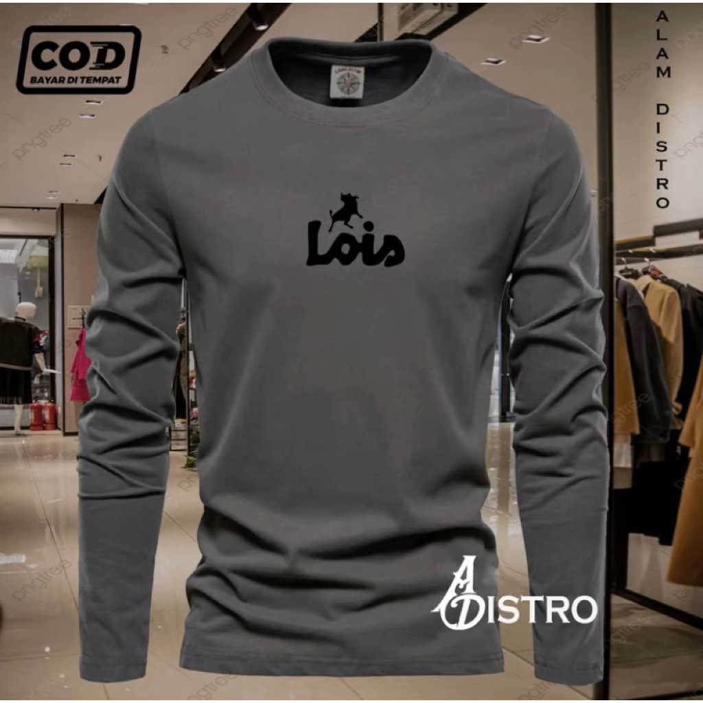 KaosLengan Panjang Lois Basic Men Kaos distro Premium Quality