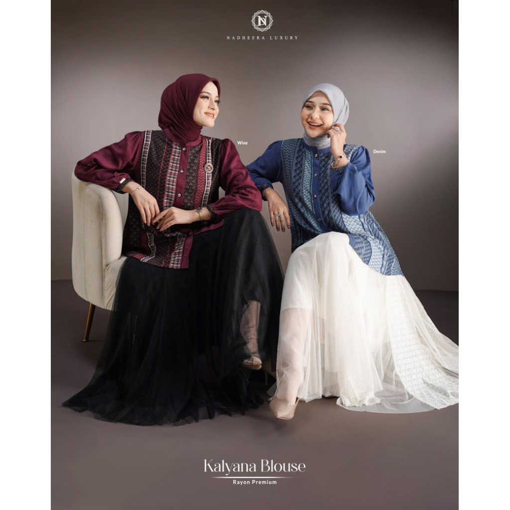 CALEY BLOUSE NADHEERA LUXURY || Atasan Wanita Muslim Terbaru Blouse Lengan Panjang Rayon Zara Premiu