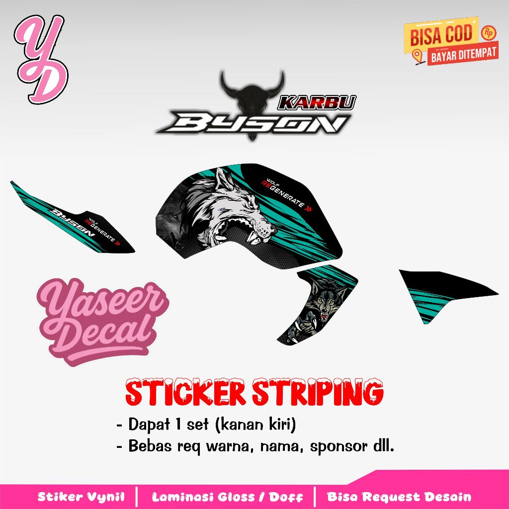 Striping Byson Karbu Variasi - Stiker Sticker Striping Variasi Lis Yamaha Byson Karbu - Striping Hol