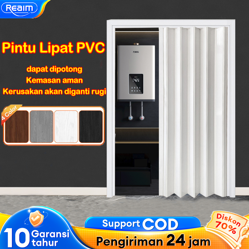 Reaim Pintu Lipat PVC Folding Door Geser for kamar tidur Penyekat Ruangan pintu kamar mandi pvc