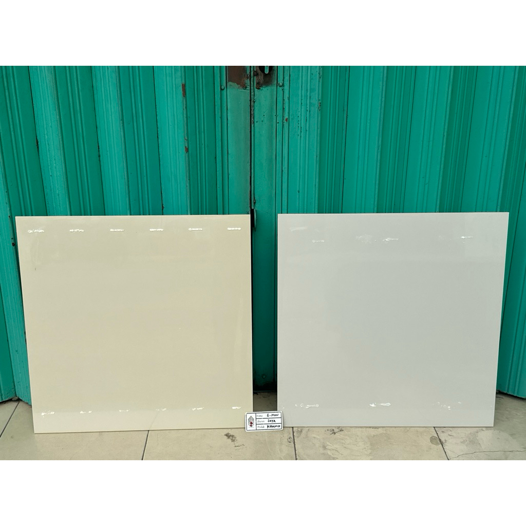 Granit Lantai Cream Polos Ukuran 60x60 Cream polos Keramik Mulia Ceramic Glossy Grade A Isi 4 pcs ( 