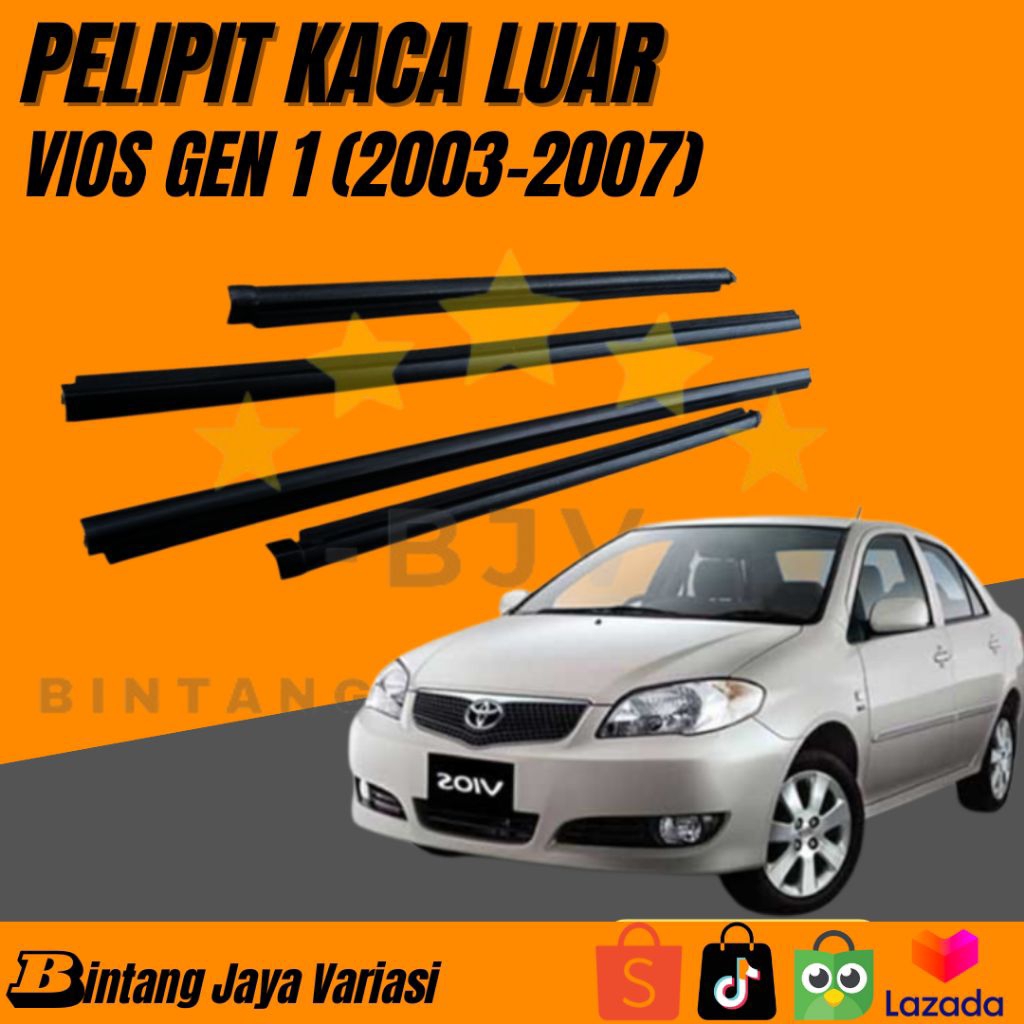 Pelipit kaca luar vios gen 1 tahun 2003-2007