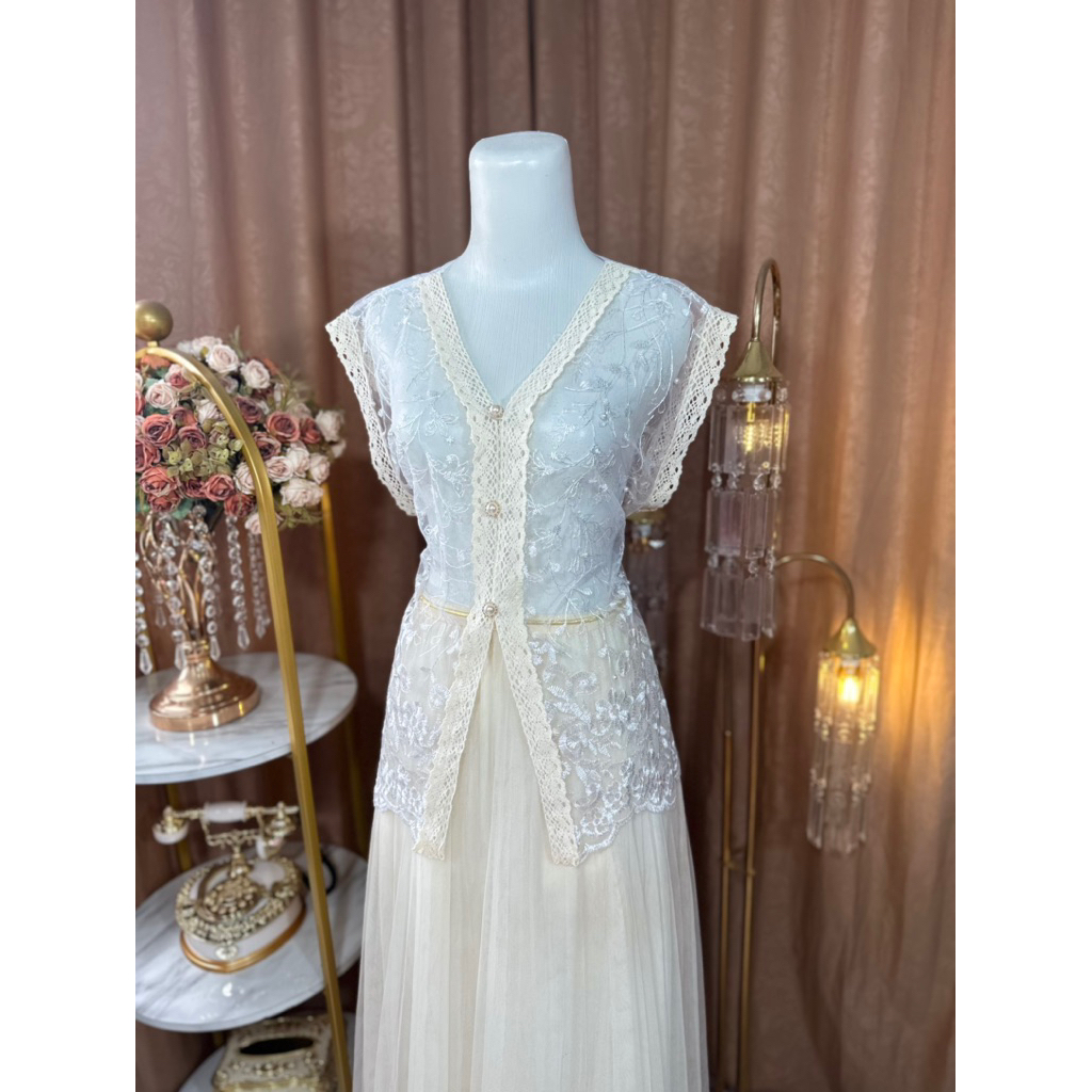 Moms_Syafa Mamikara - Baju Lebaran - Cardigan Renda - Outer Broklat - Baju Kondangan - Couple