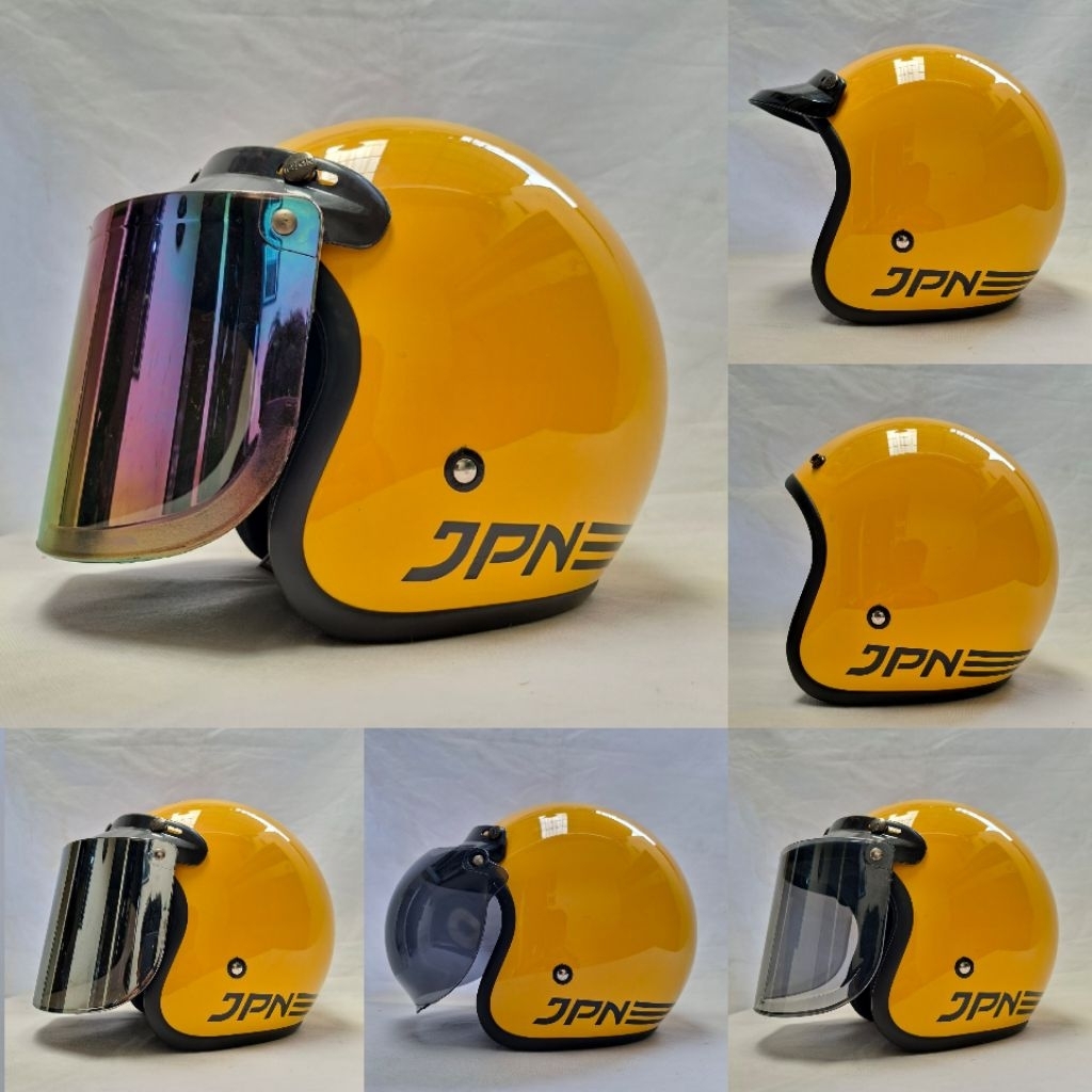 HELM JPN WARNA KUNING GLOSSY ORIGINAL