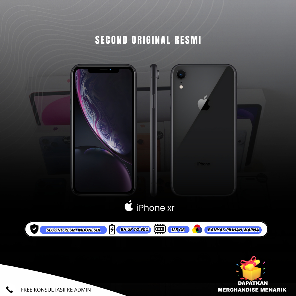 iPHONE XR 128GB HITAM ORIGINAL IBOX | SECOND IBOX