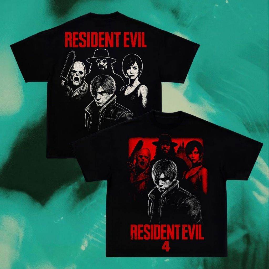 Glatosphere "Resident Evil 4" Oversized T-Shirt | Black | Kaos Oversize | Vintage | Atasan