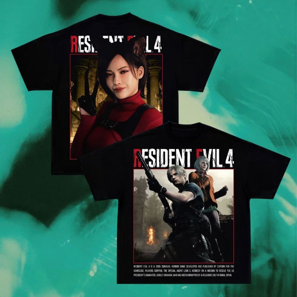 Glatosphere "Resident Evil 4" Oversized T-Shirt | Black | Kaos Oversize | Vintage | Atasan