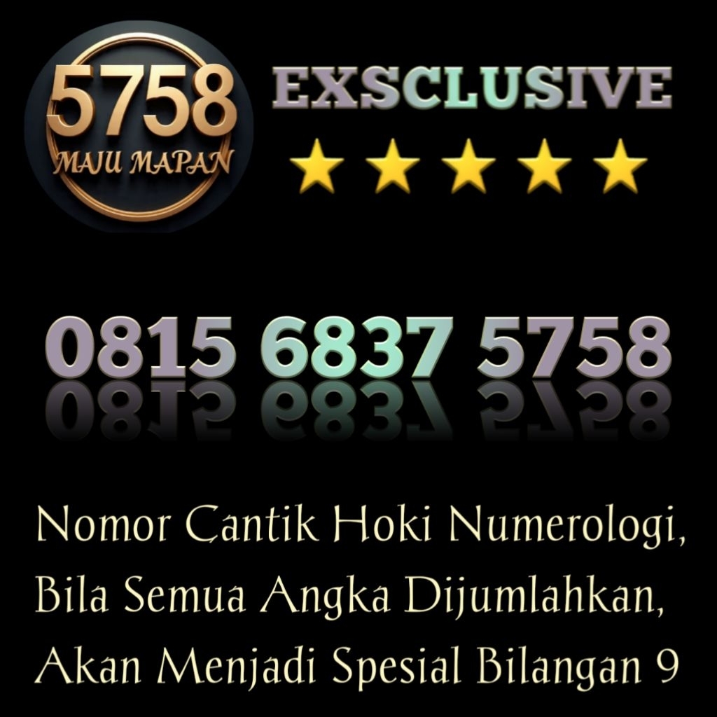 Nomor Cantik Premium Perdana Indosat Ooredoo Exsclusive Double Varian Hoki Maju Mapan 5758 Serta Num
