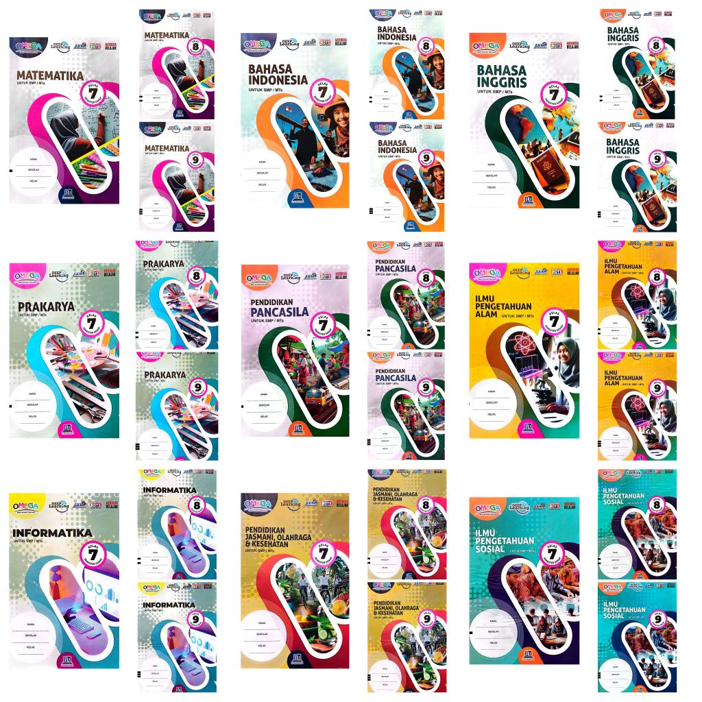 BUKU LKS OMEGA SMP MTS BAHASA INGGRIS PRAKARYA SENI RUPA PENDIDIKAN PANCASILA MATEMATIKA BAHASA INDO