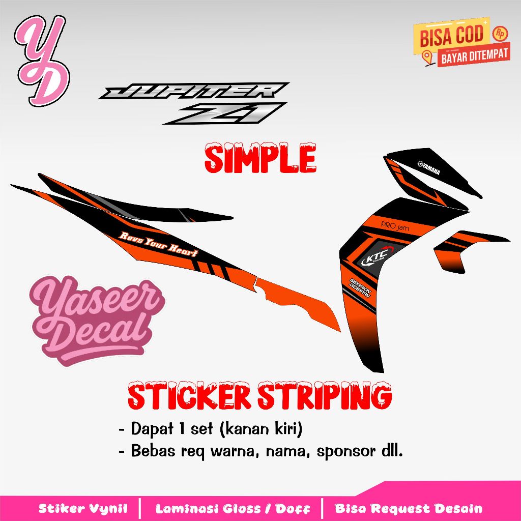 Striping Jupiter Z1 - Sticker Striping Variasi Lis Jupiter Z1 - Striping Hologram Jupiter Z1 Simple