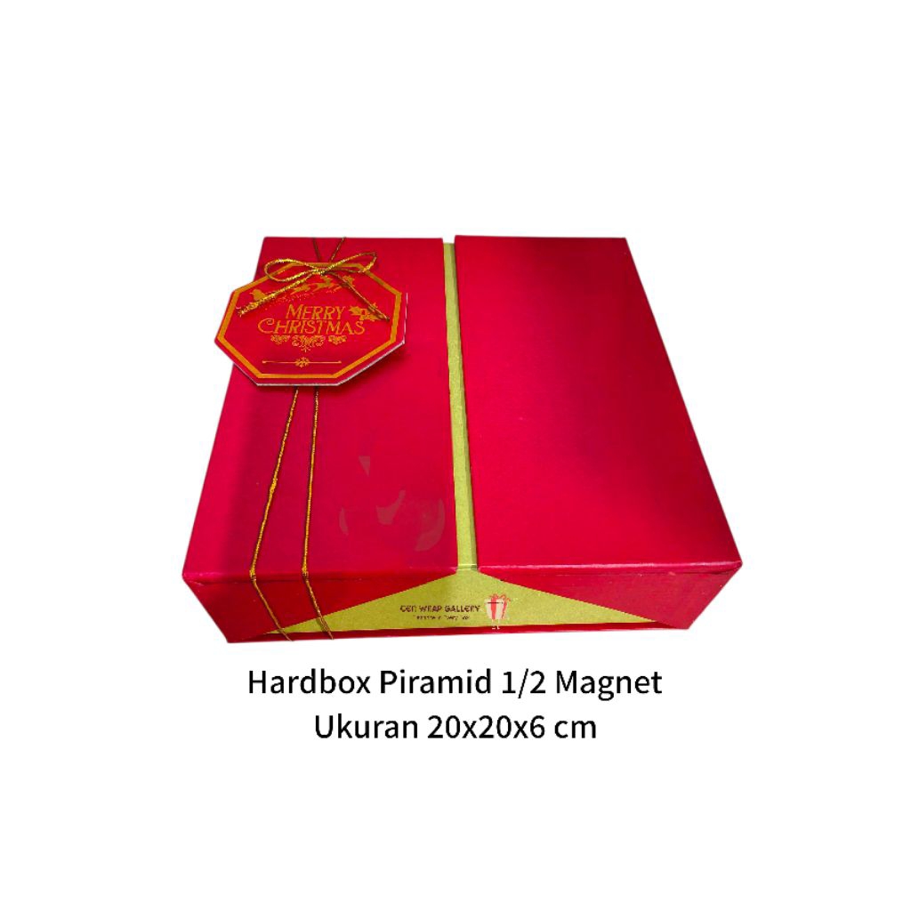 Hardbox Magnet Untuk Kue lapis Legit Thema Natal / CNY / Imlek ukuran 20x20x6 cm