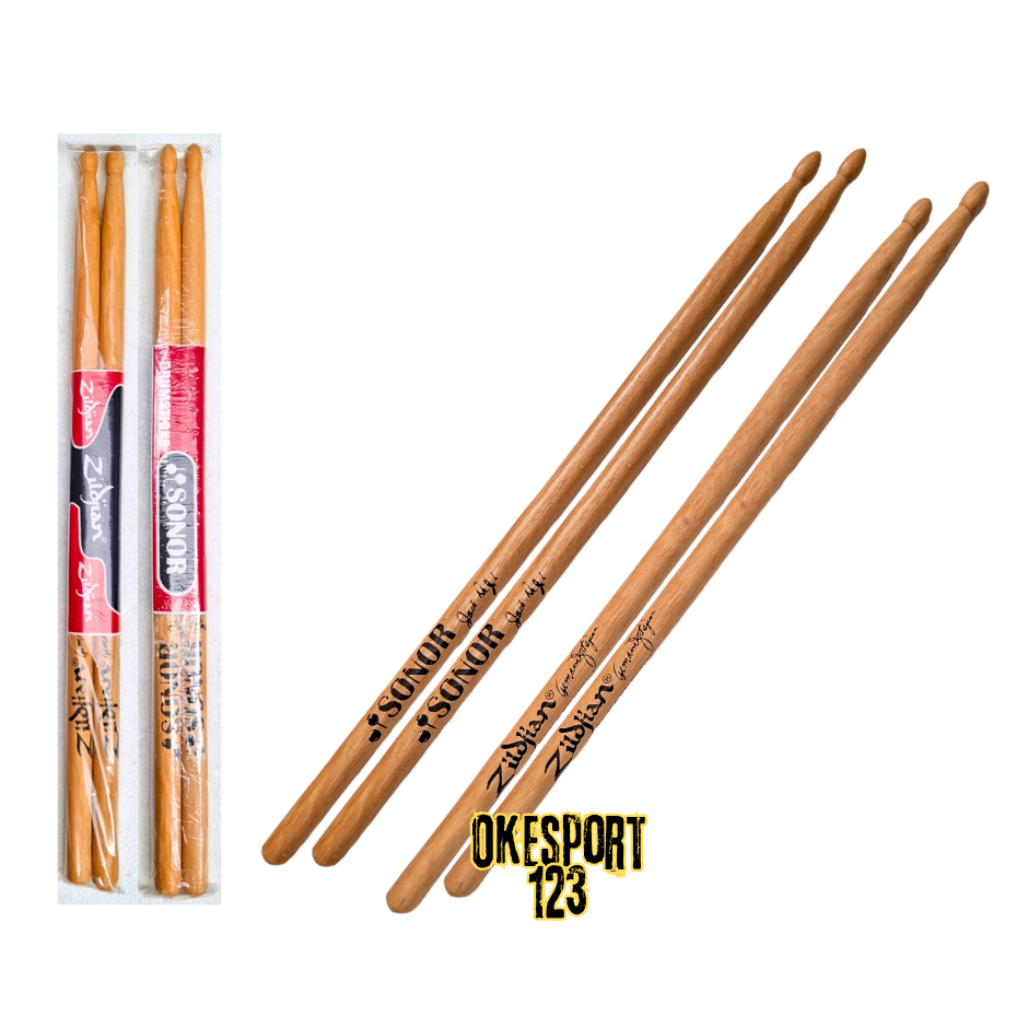 STIK DRUM KAYU POLOS ZILDJIAN & SONOR – Simple & Nyaman Digenggam